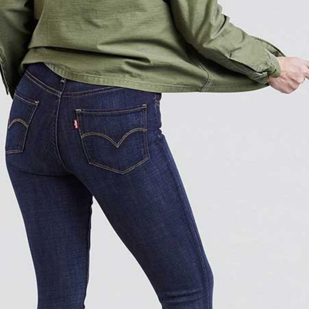 Levi's 721 Zip Fly HighRise Skinny Jean in BLUE STORY 26w/Measurements